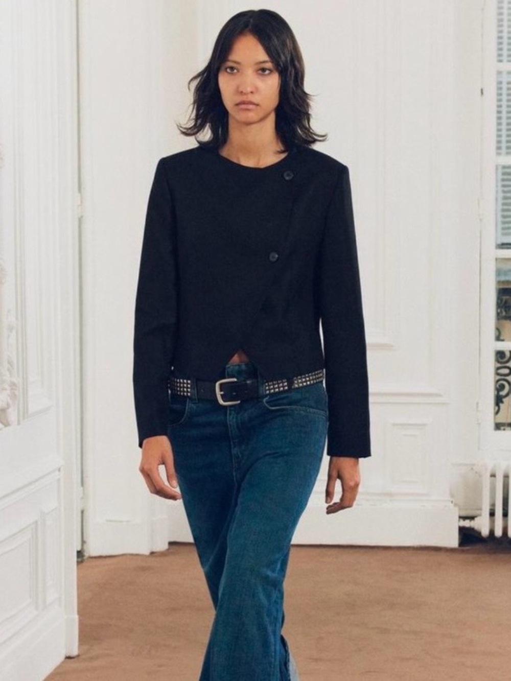 🆕 ZARA ZW Collection Button Cropped Jacket
